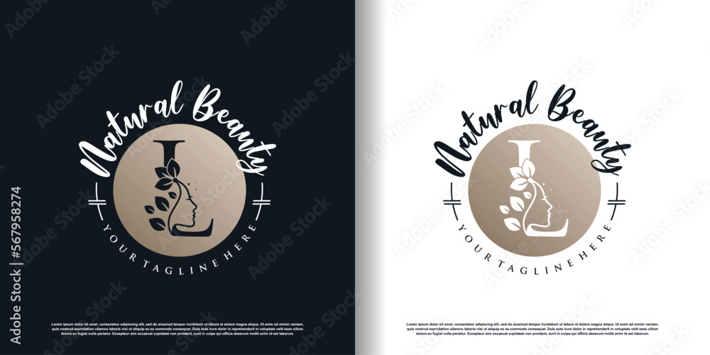 letter logo l with nature beauty concept design premium vector letter logo l with nature beauty concept design premium vector