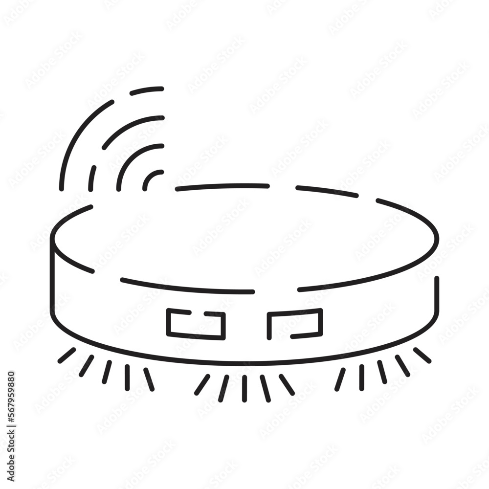 Collection of smart house linear icons - control of lighting, heating