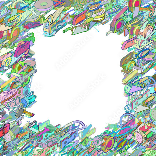 Background pattern abstract design texture. Repair. Border frame, transparent background. Theme is about evenness, architectural, building level, for the garage, fum-tape, painting walls