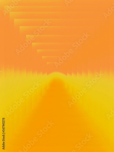 Optical illusion 3d abstract orange background illustration 