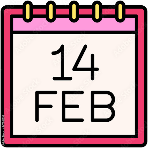 Calendar icon, Valentines day related vector