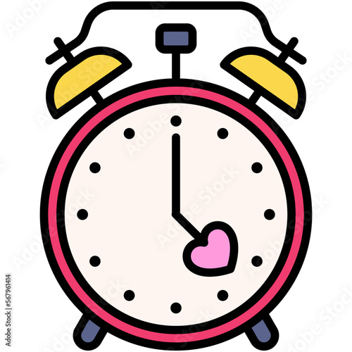 Alarm clock icon, Valentines day related vector