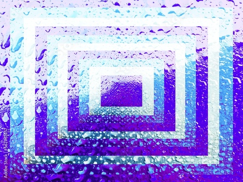 Optical illusion 3d water drop on frame colourful abstract Illustration 