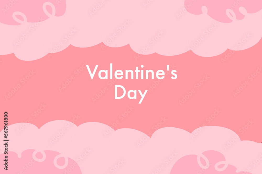 Valentines of paper craft design, pink clouds pink background. Valentines of paper craft design, pink clouds pink background.