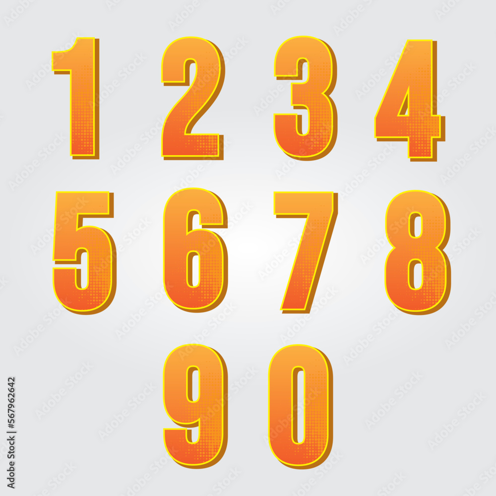 Vector 3D Bold Number Collection Vector 3D Bold Number Collection