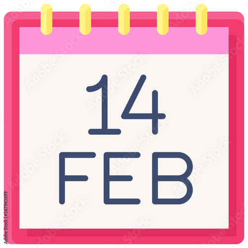 Calendar icon, Valentines day related vector