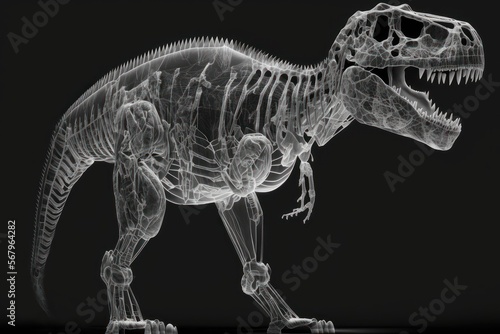 X-ray illustration of a Tyrannosaurus Rex dinosaur 