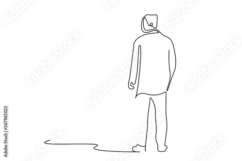 man standing cool calm waiting looking