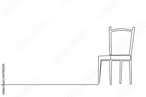 classic empty chair interior line art