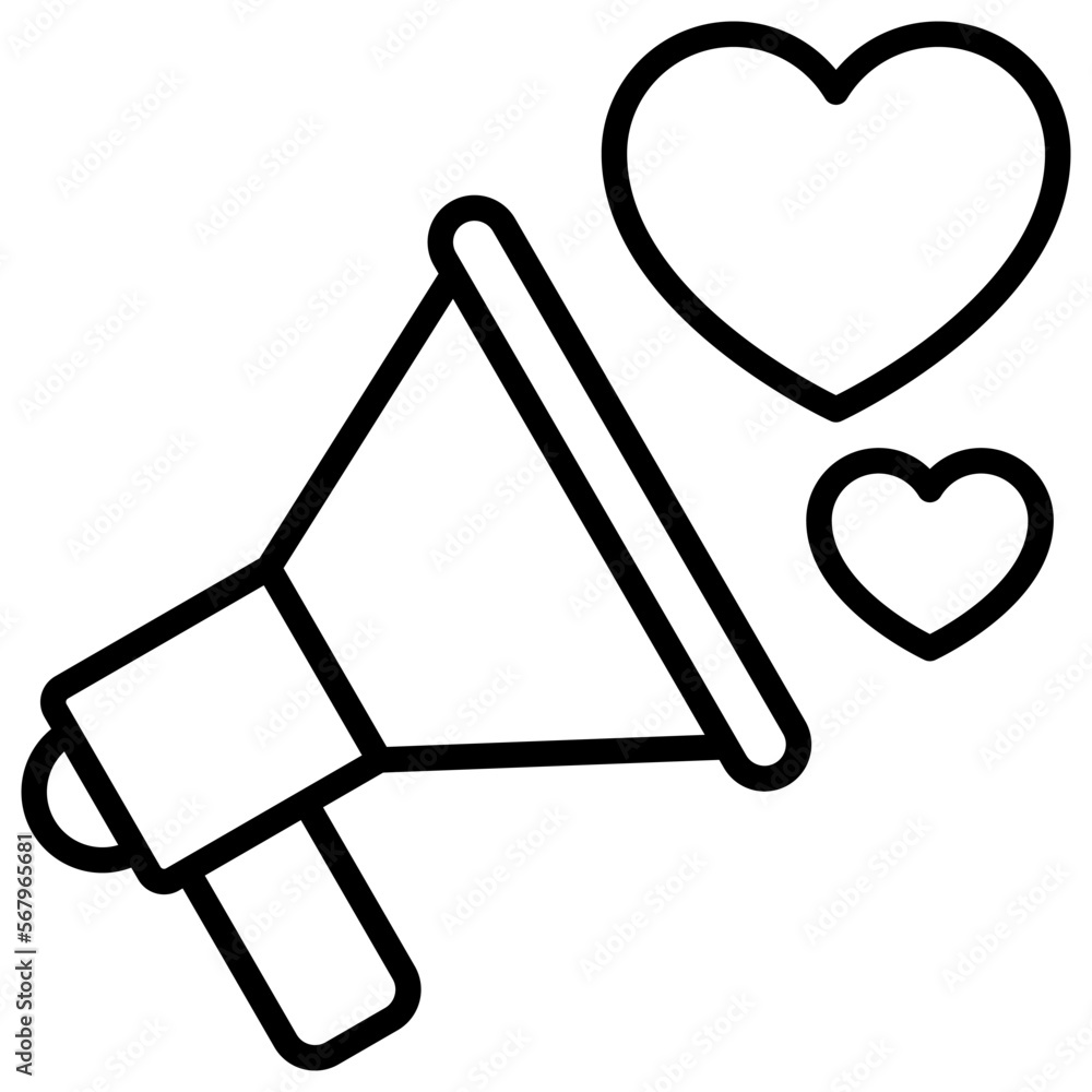 Megaphone icon, Valentines day related vector Megaphone icon, Valentines day related vector