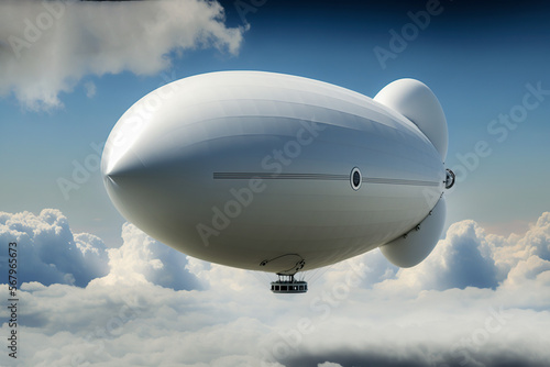 Spy balloon in the sky  large surveillance balloon in the atmosphere  Generative AI