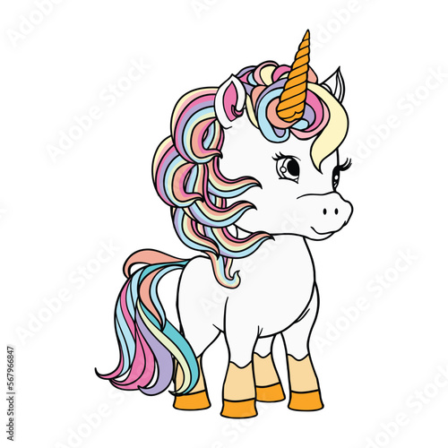 Happy Unicorn Illustration 