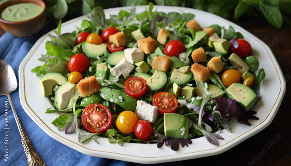 vegetable salad with feta cheese