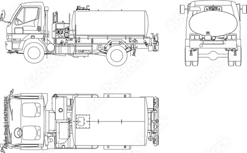 Oil fuel tanker car illustration vector sketch