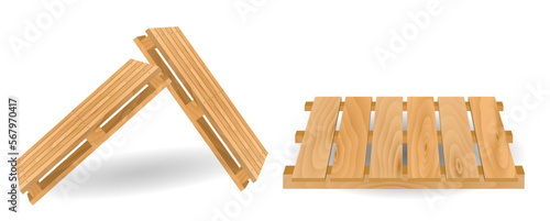wooden pallet for shipping transportation freight isolated 3D illustration