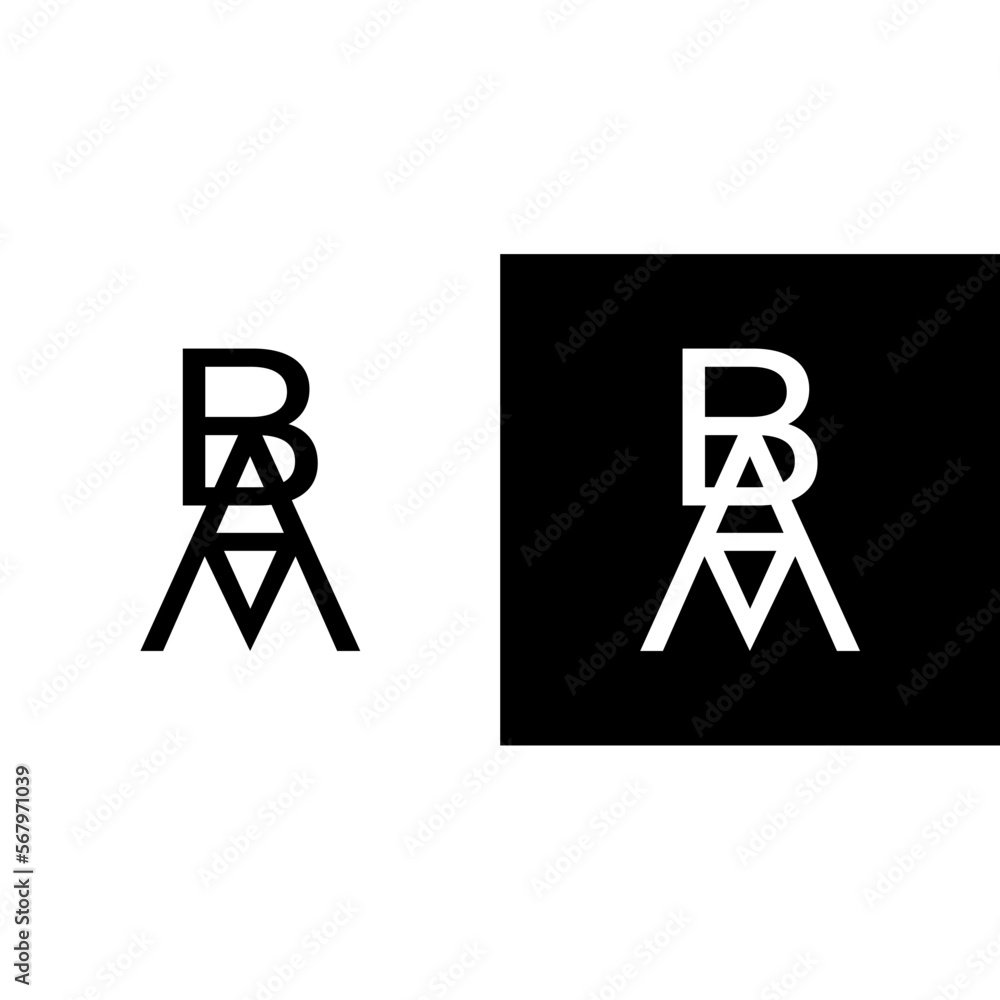 BAM logo letter monogram typhography BAM logo letter monogram typhography
