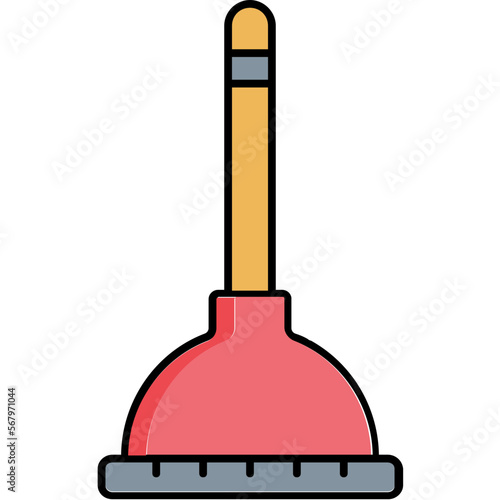 Washroom plunger Vector Icon

