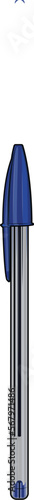 Blue Ball Point Pen with Lid