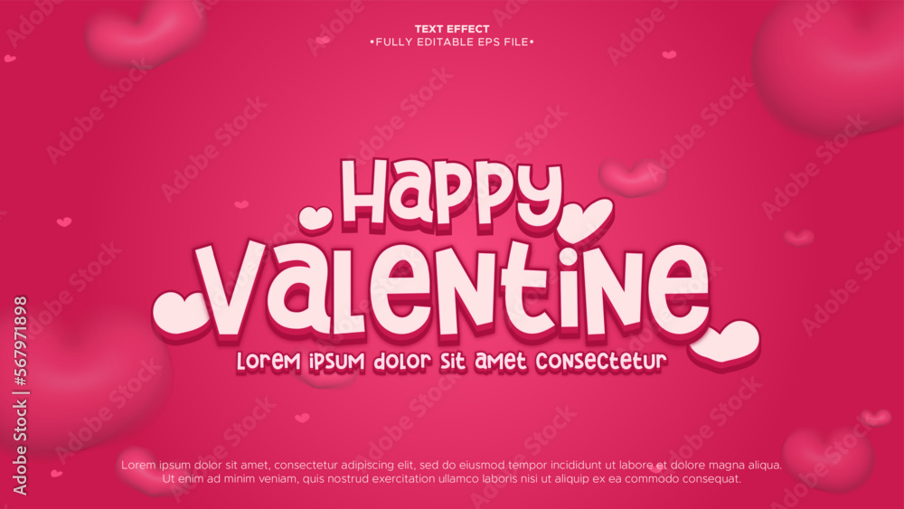 valentine's day greeting banner with 3d text effect valentine's day greeting banner with 3d text effect