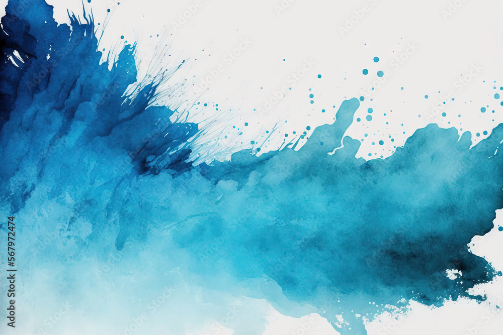 Abstract grunge texture background with blue watercolor gradient paint ...