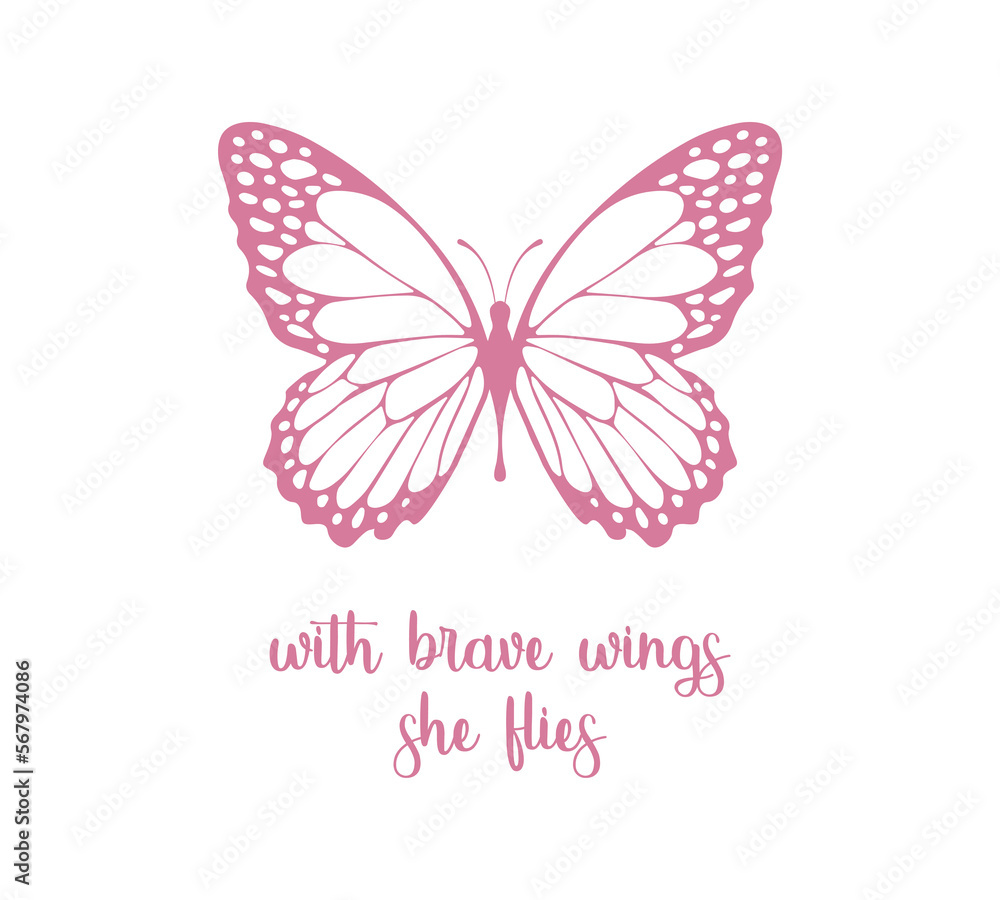 Decorative slogan with cute butterfly illustration, vector design for fashion, poster, card and sticker prints Decorative slogan with cute butterfly illustration, vector design for fashion, poster, card and sticker prints