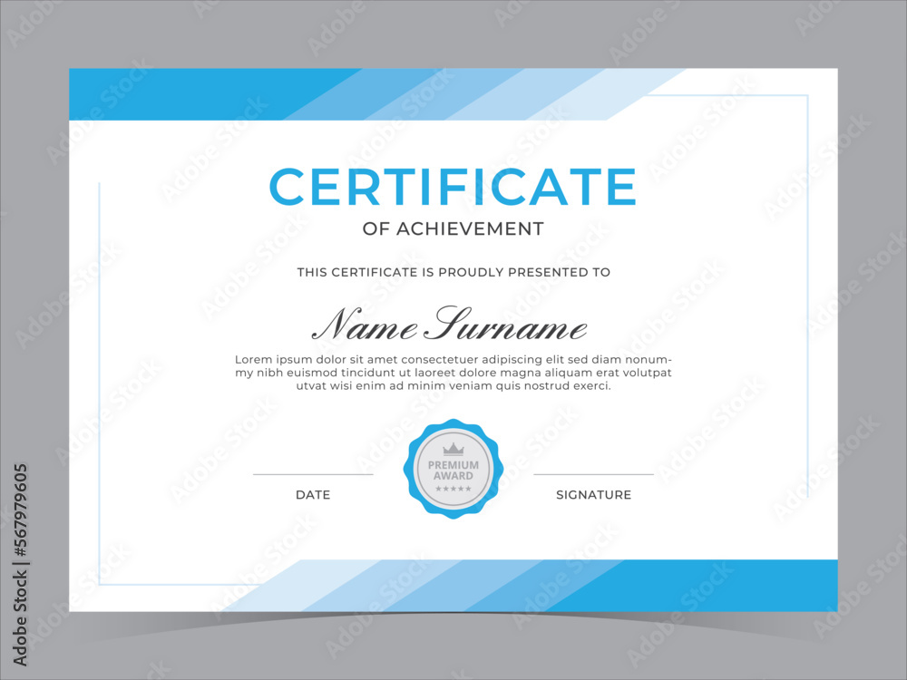 Obraz premium Modern Certificate Template Vector Design
