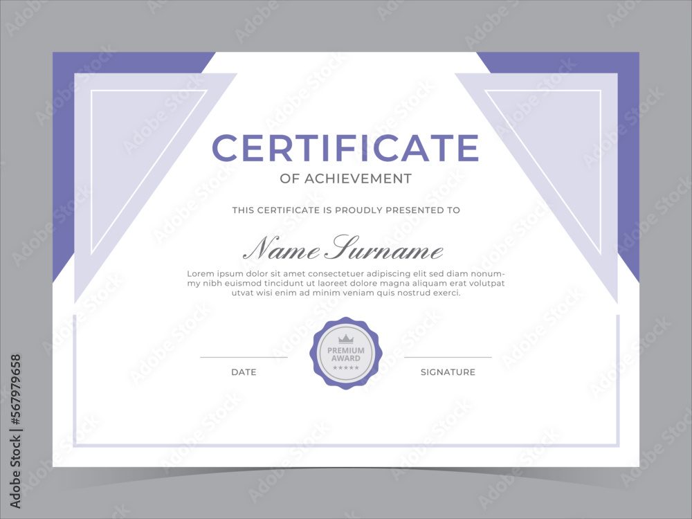 Obraz premium Modern Certificate Template Vector Design