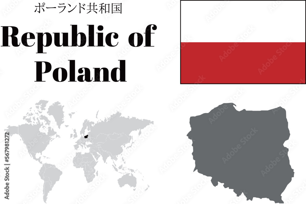 ポーランド　国旗/地図/領土