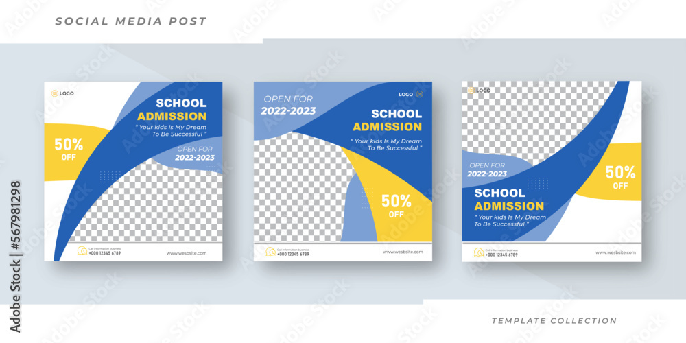 school admission social media post or banner template school admission social media post or banner template