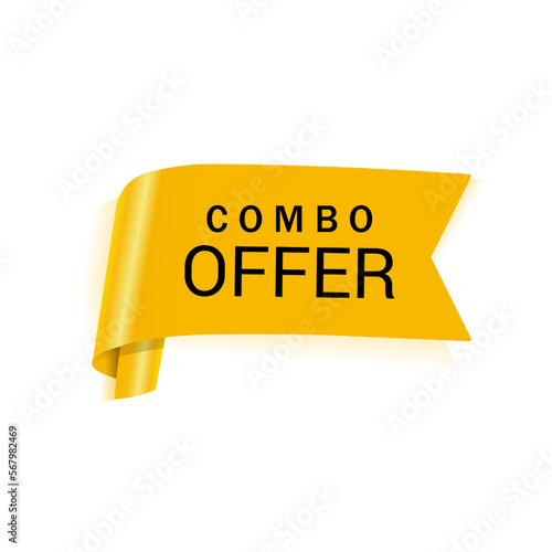 Combo offer banner. Template for retail promotion and announcement label. Flat style vector illustration.