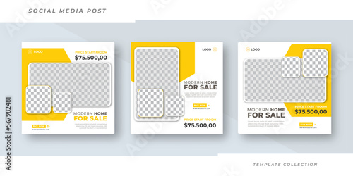 Modern home for sale real estate social media post template