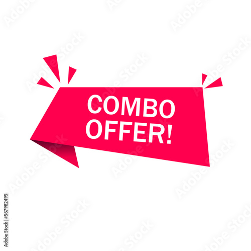 Combo offer banner design template. Special offer Big discount. Store badge icon. Flat vector illustration.