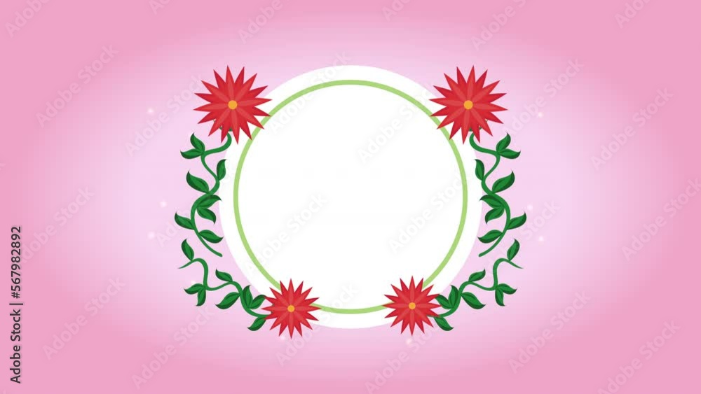 flowers spring season circular frame flowers spring season circular frame