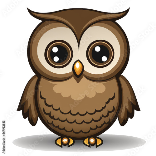 Cartoon owl vector illustration. Generative AI.