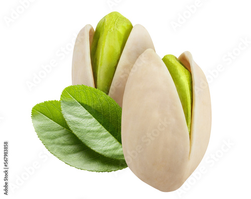 Delicious pistachios cut out