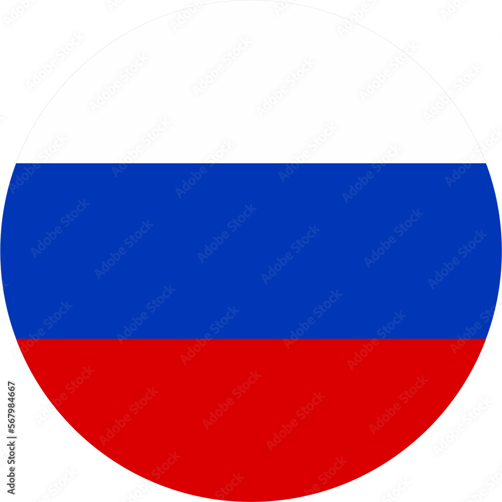 Fototapeta premium Russia flag round shape 2023020412