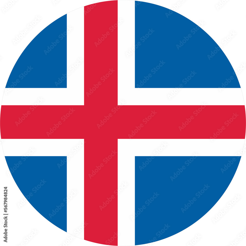 Obraz premium Iceland flag round shape 2023020434