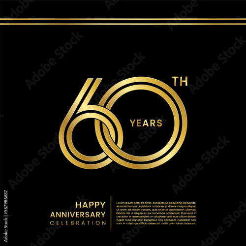 60th anniversary celebration logo design concept. Logo Vector Template