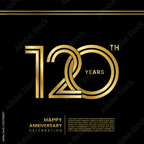 120th anniversary celebration logo design concept. Logo Vector Template