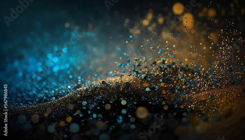 background of abstract glitter lights blue gold