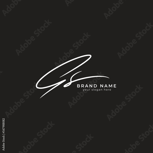 G S initial letter signature logo or handwritten monogram