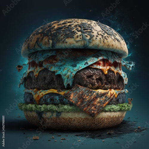 Rotten, moldy burger, it's been a long time, generative ai