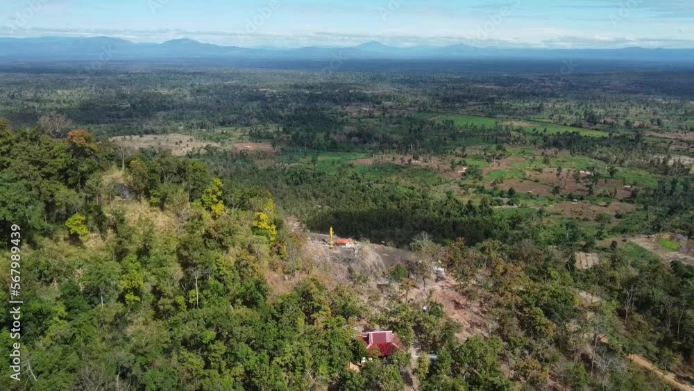 Aerial view Forest green at Southern of Laos Aerial view Forest green at Southern of Laos