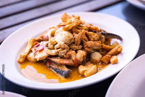 Spicy Fried Seafood - Thai food.