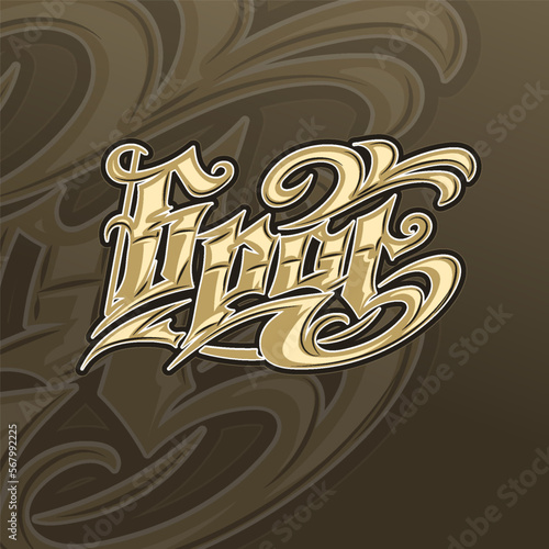 Vector tattoo lettering Brat. Calligraphy Gothic russian inscription.