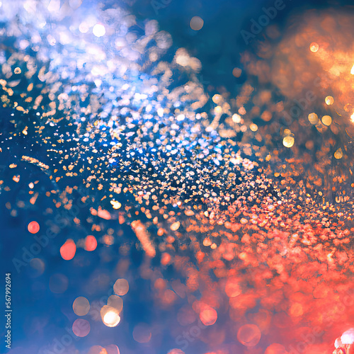 Colorful glitter background with bokeh for carnival, Abstract 3d background illustration. Generative AI.