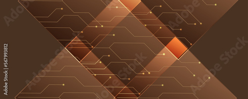 Square rectangle on bronze and brown background. Brown light moveing for overlay element. 3D illustration rendering.