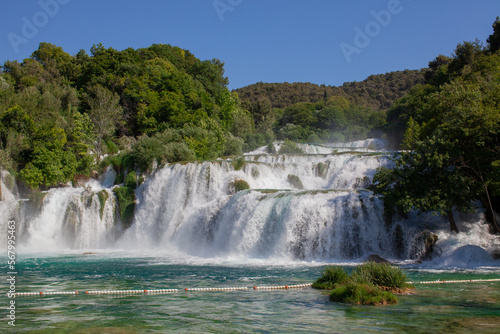 Krka beautiful waterfalls in Croatia