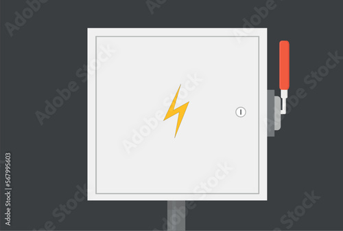 an electrical cabinet with switch, transformer, toggle switch, vector illustration