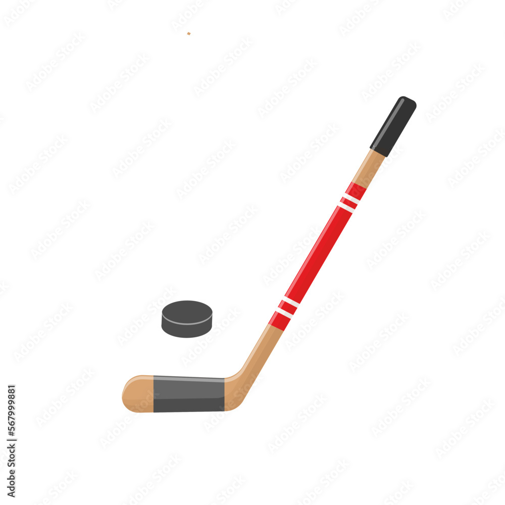 Hockey stick and washer. Canada single icon in cartoon style vector symbol stock illustration web